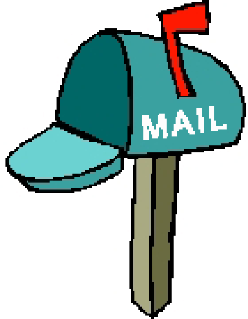 Colorful, cartoonish mailbox with a raised flag and the word "MAIL" displayed, representing communication and postal services.